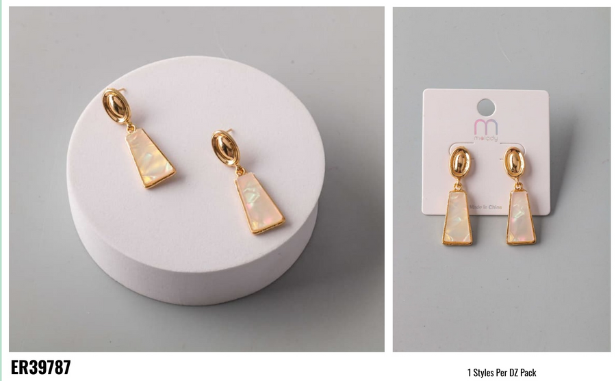 Opal Trapezoid Drop Earring