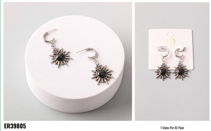 Gothic Heart Spike Drop Earring