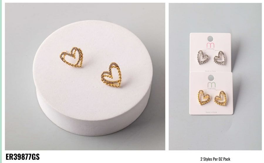 Rhinestone Layer Heart Earring