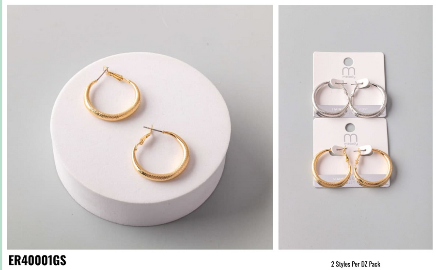 Stainless Steel Snakeskin Tube Hoop Earring