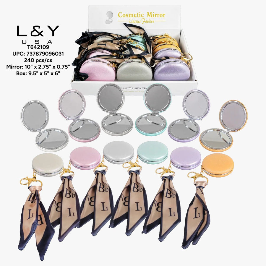 Round Lanyard Compact Mirror