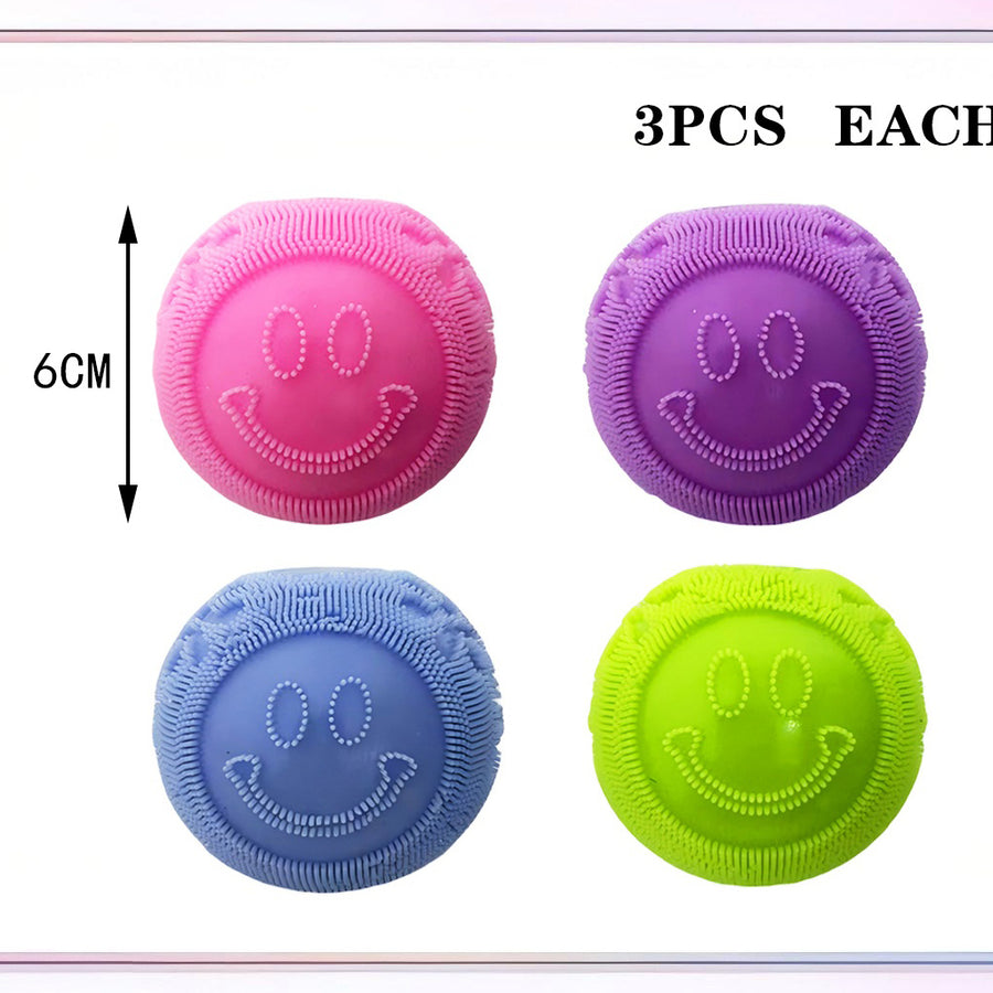 Smiley Fuzzy Squish Squeeze Balls
