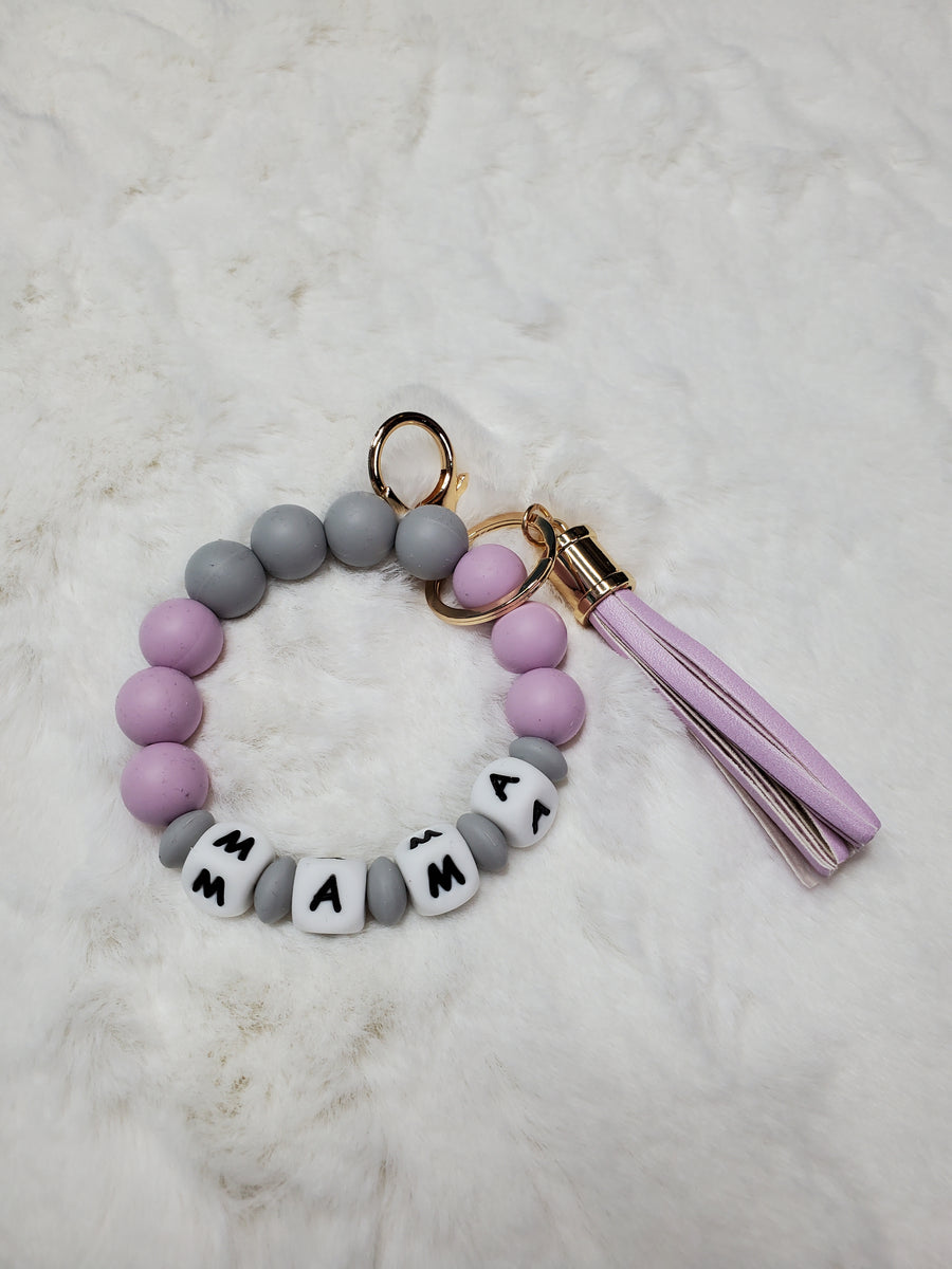 MAMA Silicone Bead Bracelet Keychain (OSC) – OhSoCrafty Wholesale